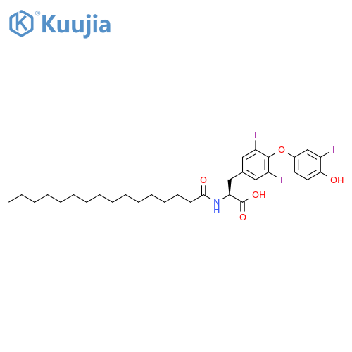 L-Tyrosine, O-(4-hydroxy-3-iodophenyl)-3,5-diiodo-N-(1-oxohexadecyl)- structure