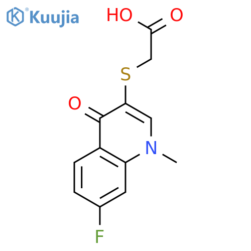 Acetic acid, [(7-fluoro-1,4-dihydro-1-methyl-4-oxo-3-quinolinyl)thio]- structure