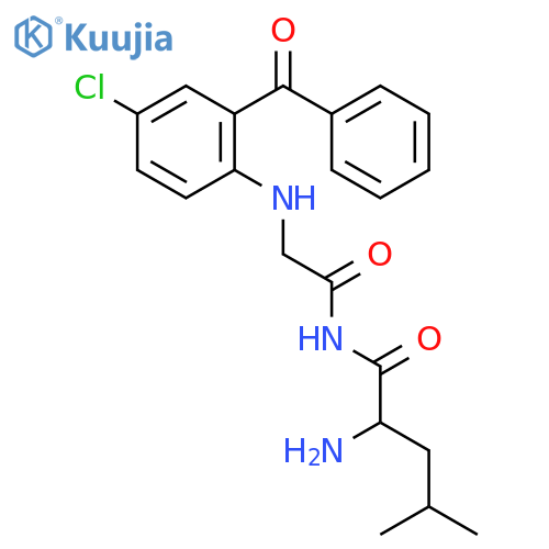 N-({[4-chloro-2-(phenylcarbonyl)phenyl]amino}acetyl)-L-leucinamide structure