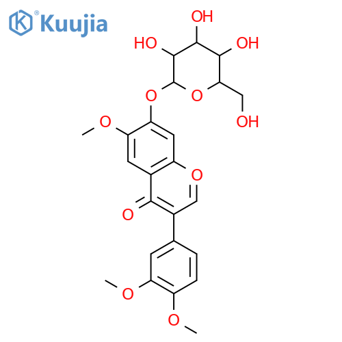 3',4',6-trimethoxyisoflavone-7-o-beta-d-glucopyranoside structure