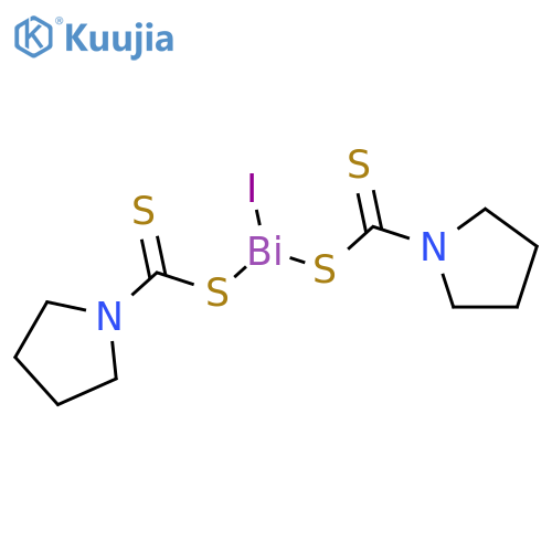 1-[((Iodo[(1-pyrrolidinylcarbothioyl)sulfanyl]bismuthino)sulfanyl)carb othioyl]pyrrolidine structure