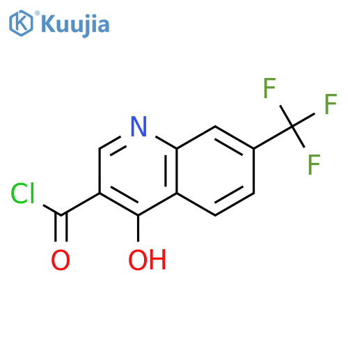 3-Quinolinecarbonyl chloride,4-hydroxy-7-(trifluoromethyl)- structure