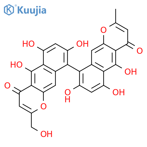 5,6,8,5',6',8'-Hexahydroxy-2-hydroxymethyl-2'-methyl-[9,9']bi[benzo[g]chromenyl]-4,4'-dion structure