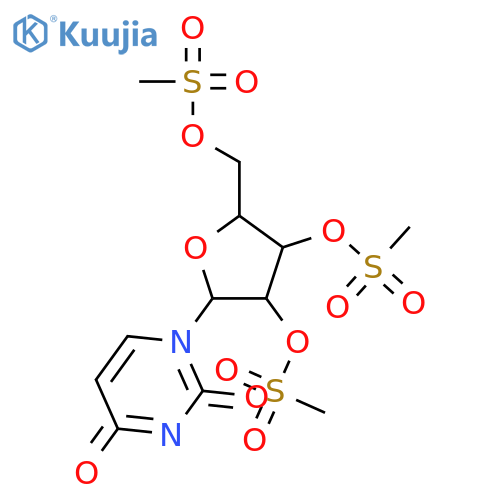 [5-(2,4-dioxopyrimidin-1-yl)-3,4-bis(methylsulfonyloxy)oxolan-2-yl]methyl Methanesulfonate structure
