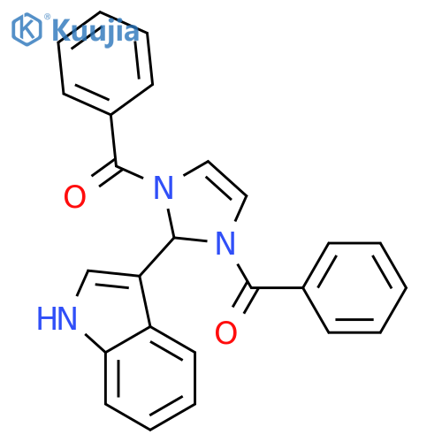 1H-Imidazole, 1,3-dibenzoyl-2,3-dihydro-2-(1H-indol-3-yl)- structure