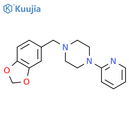 1-(1,3-benzodioxol-5-ylmethyl)-4-(pyridin-2-yl)piperazine structure