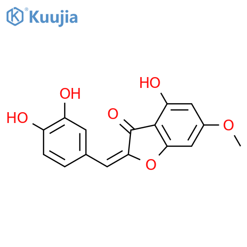 2-(3,4-dihydroxy-benzylidene)-4-hydroxy-6-methoxy-benzofuran-3-one structure