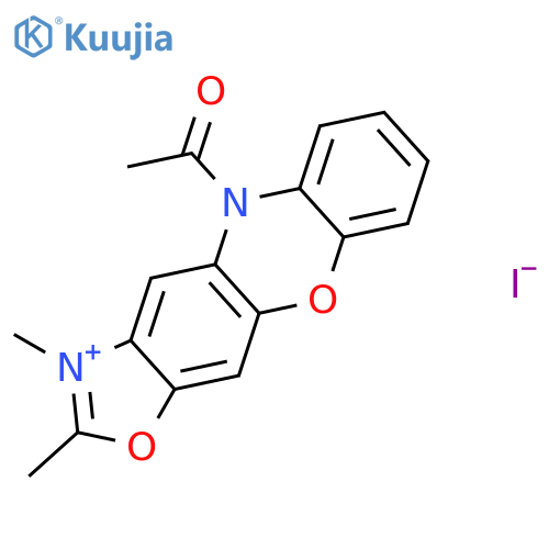 5H-Oxazolo[4,5-b]phenoxazinium, 5-acetyl-2,3-dimethyl-, iodide structure