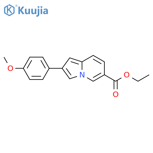 6-Indolizinecarboxylic acid, 2-(4-methoxyphenyl)-, ethyl ester structure