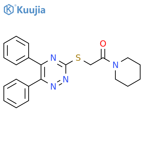 3-[(2-oxo-2-piperidin-1-ylethyl)sulfanyl]-5,6-diphenyl-1,2,4-triazine structure