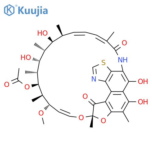 9,4-(Epoxypentadeca[1,11,13]trienimino)furo[2',3':7,8]naphtho[1,2-d]thiazole-10,26(9H)-dione,16-(acetyloxy)-5,6,18,20-tetrahydroxy-14-methoxy-7,9,15,17,19,21,25-heptamethyl-,(9S,12E,14S,15R,16S,17R,18R,19R,20S,21S,22E,24Z)- structure
