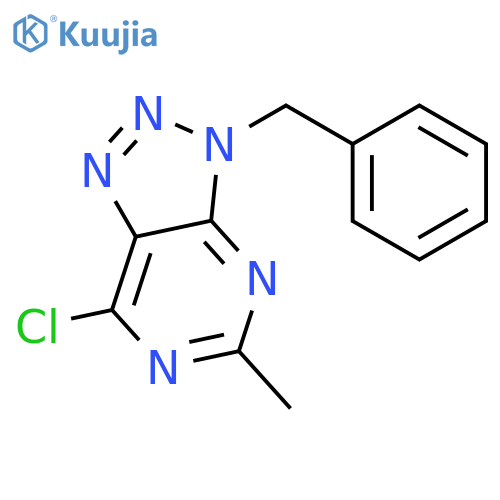 3H-1,2,3-TRIAZOLO[4,5-D]PYRIMIDINE, 7-CHLORO-5-METHYL-3-(PHENYLMETHYL)- structure