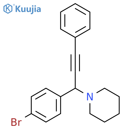 PIPERIDINE, 1-[1-(4-BROMOPHENYL)-3-PHENYL-2-PROPYNYL]- structure
