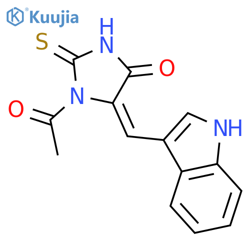 4-Imidazolidinone, 1-acetyl-5-(1H-indol-3-ylmethylene)-2-thioxo- structure