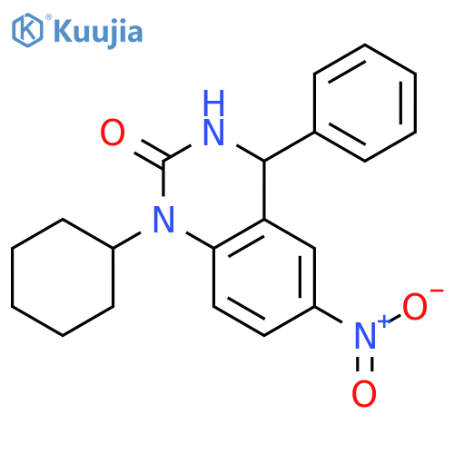 2(1H)-Quinazolinone, 1-cyclohexyl-3,4-dihydro-6-nitro-4-phenyl- structure
