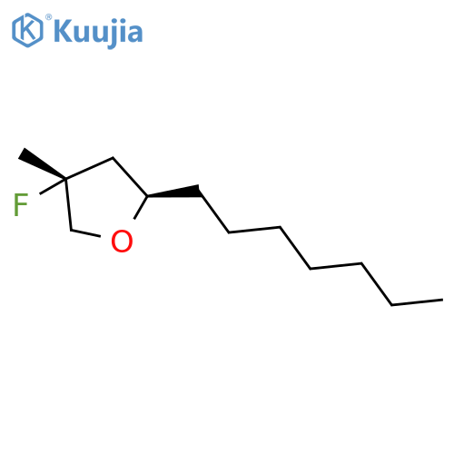 Furan, 4-fluoro-2-heptyltetrahydro-4-methyl-, (2R,4R)-rel- structure