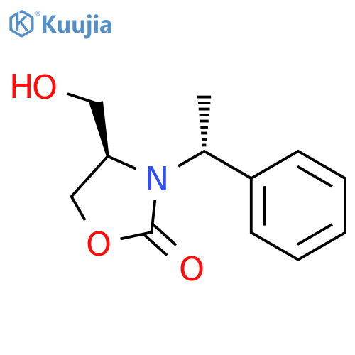2-Oxazolidinone, 4-(hydroxymethyl)-3-[(1R)-1-phenylethyl]-, (4R)- structure