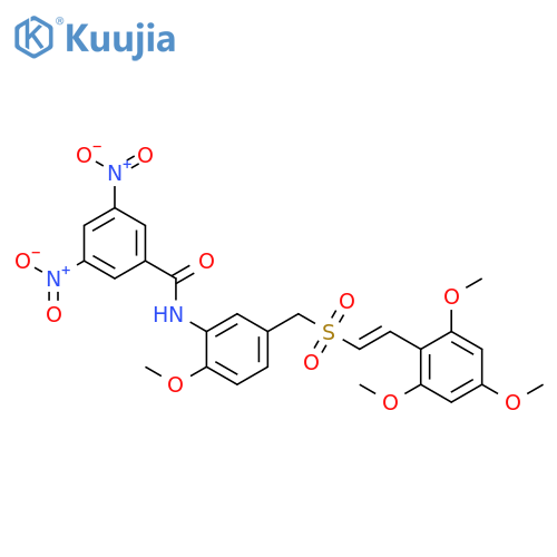 Benzamide,N-[2-methoxy-5-[[[(1E)-2-(2,4,6-trimethoxyphenyl)ethenyl]sulfonyl]methyl]phenyl]-3,5-dinitro- structure
