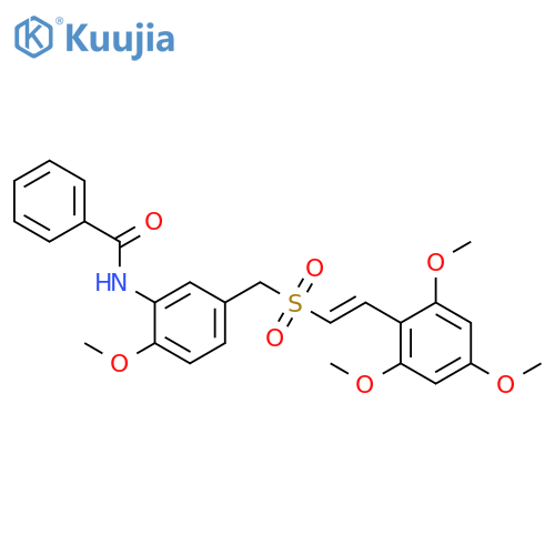 Benzamide,N-[2-methoxy-5-[[[(1E)-2-(2,4,6-trimethoxyphenyl)ethenyl]sulfonyl]methyl]phenyl]- structure