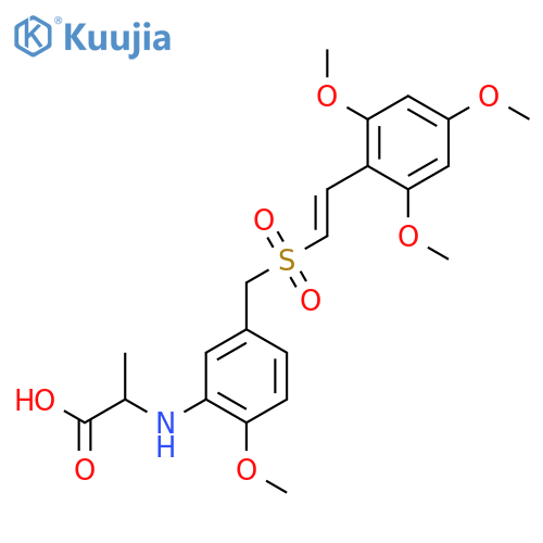 Alanine,N-[2-methoxy-5-[[[(1E)-2-(2,4,6-trimethoxyphenyl)ethenyl]sulfonyl]methyl]phenyl]- structure