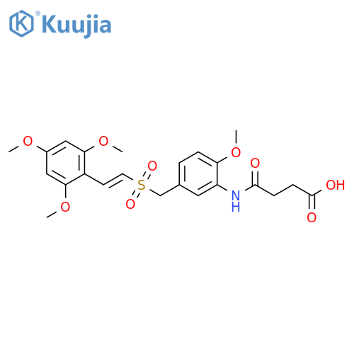 Butanoic acid,4-[[2-methoxy-5-[[[(1E)-2-(2,4,6-trimethoxyphenyl)ethenyl]sulfonyl]methyl]phenyl]amino]-4-oxo- structure