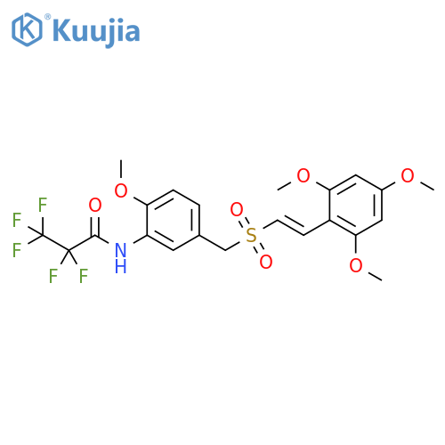 Propanamide,2,2,3,3,3-pentafluoro-N-[2-methoxy-5-[[[(1E)-2-(2,4,6-trimethoxyphenyl)ethenyl]sulfonyl]methyl]phenyl]- structure