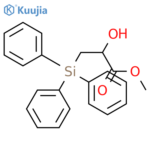 Propanoic acid, 2-hydroxy-3-(triphenylsilyl)-, methyl ester structure