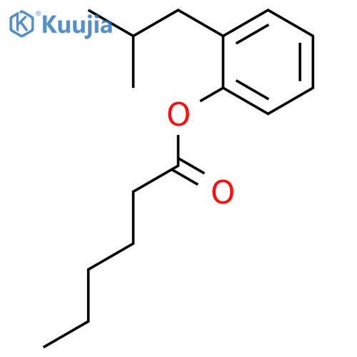 Hexanoic acid, (2-methylpropyl)phenyl ester structure