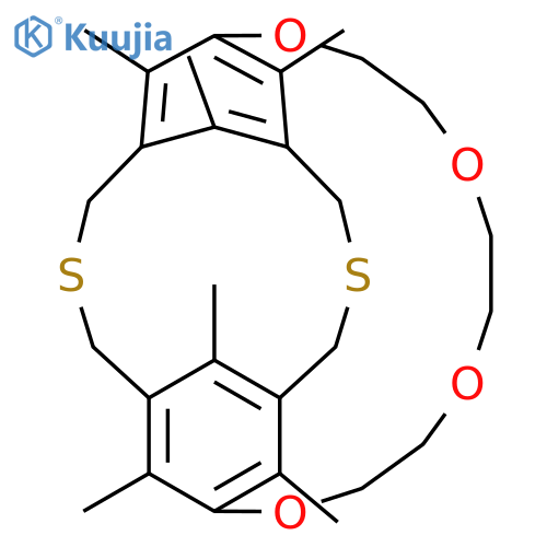 4,7,10,13-TETRAOXA-20,25-DITHIATETRACYCLO[14.7.3.13,22.114,18]OCTACOSA-1,3(27),14,16,18(28),22-HEXAENE, 2,15,17,23,27,28-HEXAMETHYL- structure