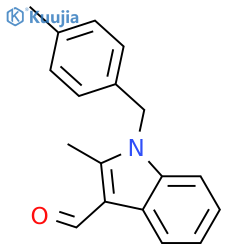 2-methyl-1-(4-methylphenyl)methyl-1H-indole-3-carbaldehyde structure