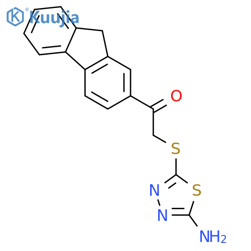 2-[(5-amino-1,3,4-thiadiazol-2-yl)sulfanyl]-1-(9H-fluoren-2-yl)ethanone structure