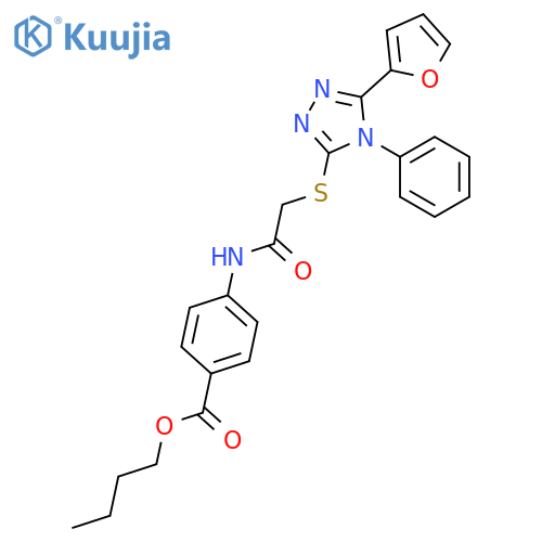 butyl 4-[({[5-(furan-2-yl)-4-phenyl-4H-1,2,4-triazol-3-yl]sulfanyl}acetyl)amino]benzoate structure