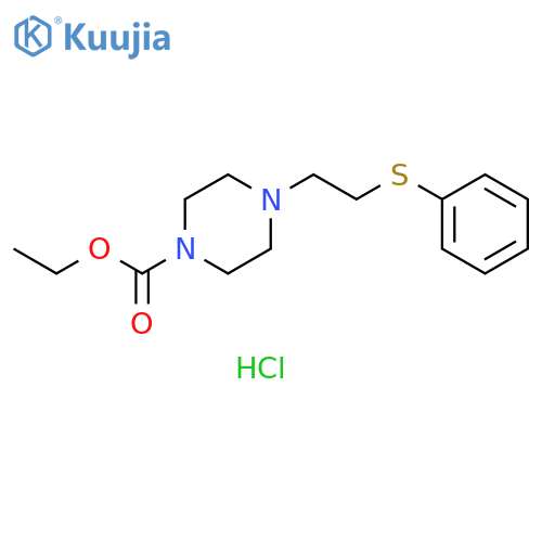 1-Piperazinecarboxylic acid, 4-[2-(phenylthio)ethyl]-, ethyl ester, hydrochloride (1:1) structure