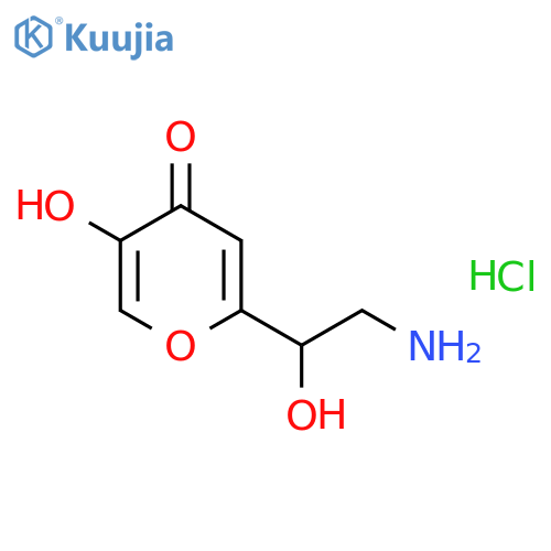 4H-Pyran-4-one, 2-(2-amino-1-hydroxyethyl)-5-hydroxy-, hydrochloride structure