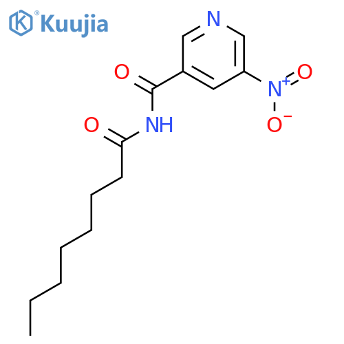 3-Pyridinecarboxamide, 5-nitro-N-(1-oxooctyl)- structure