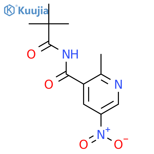 3-Pyridinecarboxamide, N-(2,2-dimethyl-1-oxopropyl)-2-methyl-5-nitro- structure