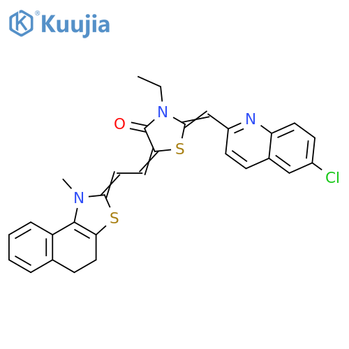 4-Thiazolidinone,2-[(6-chloro-2-quinolinyl)methylene]-5-[(4,5-dihydro-1-methylnaphtho[1,2-d]thiazol-2(1H)-ylidene)ethylidene]-3-ethyl- structure
