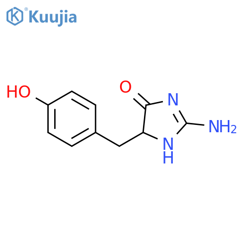 2-Amino-5-(4-hydroxy-benzyl)-1,5-dihydro-imidazol-4-on structure