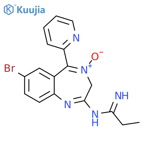 Propanimidamide, N-[7-bromo-4-oxido-5-(2-pyridinyl)-3H-1,4-benzodiazepin-2-yl]- structure