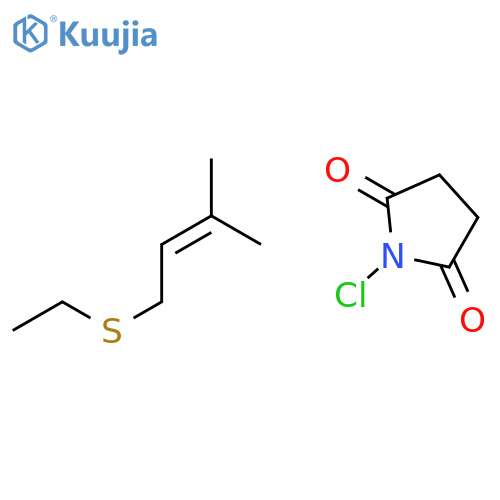 1-Chloropyrrolidine-2,5-dione;1-ethylsulfanyl-3-methylbut-2-ene structure