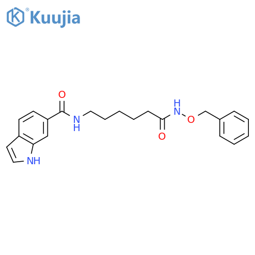 1H-Indole-6-carboxamide, N-[6-oxo-6-[(phenylmethoxy)amino]hexyl]- structure