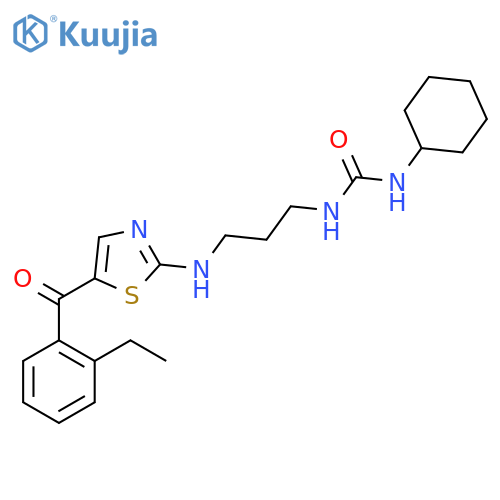 Urea, N-cyclohexyl-N'-[3-[[5-(2-ethylbenzoyl)-2-thiazolyl]amino]propyl]- structure