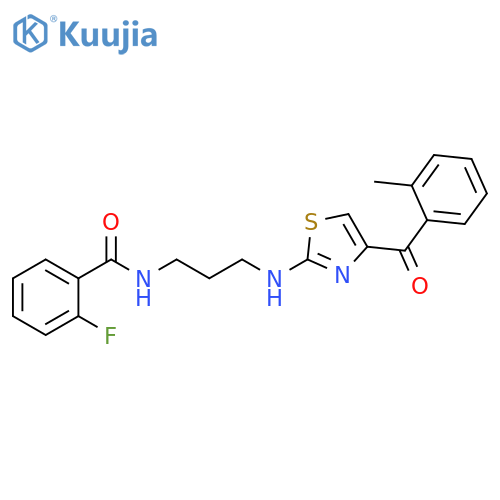 Benzamide,2-fluoro-N-[3-[[4-(2-methylbenzoyl)-2-thiazolyl]amino]propyl]- structure