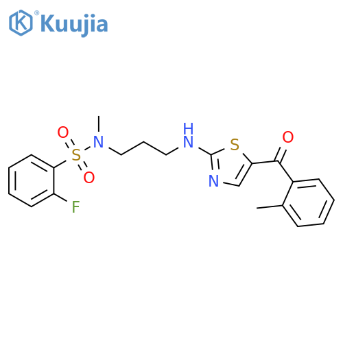 Benzenesulfonamide,2-fluoro-N-methyl-N-[3-[[5-(2-methylbenzoyl)-2-thiazolyl]amino]propyl]- structure