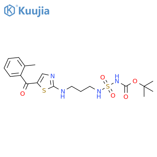 Carbamic acid,[[[3-[[5-(2-methylbenzoyl)-2-thiazolyl]amino]propyl]amino]sulfonyl]-,1,1-dimethylethyl ester structure