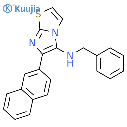 IMIDAZO[2,1-B]THIAZOL-5-AMINE, 6-(2-NAPHTHALENYL)-N-(PHENYLMETHYL)- structure