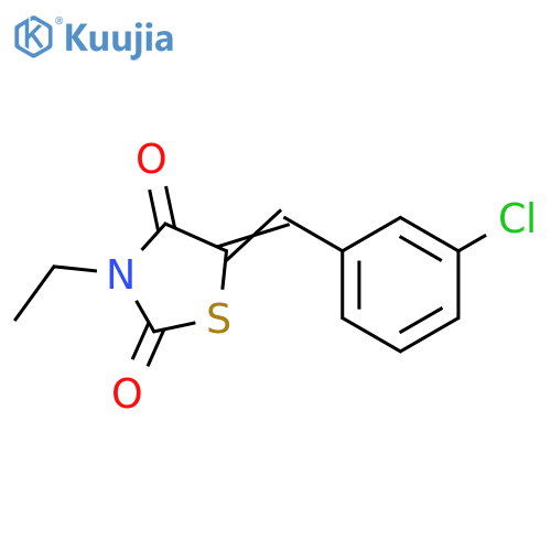 (5E)-5-(3-chlorobenzylidene)-3-ethyl-1,3-thiazolidine-2,4-dione structure