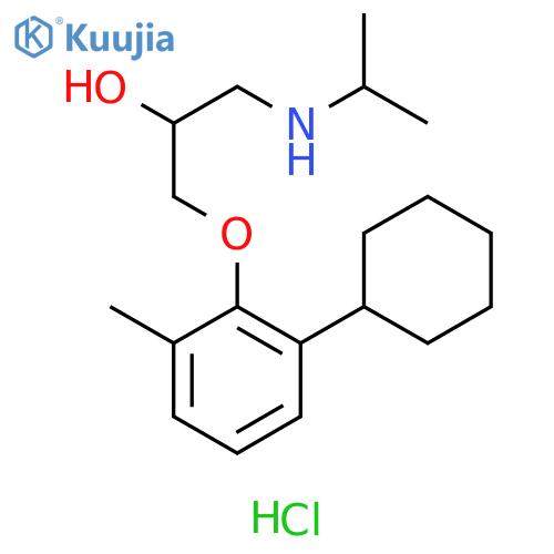 2-Propanol, 1-(2-cyclohexyl-6-methylphenoxy)-3-[(1-methylethyl)amino]-, hydrochloride (1:1) structure