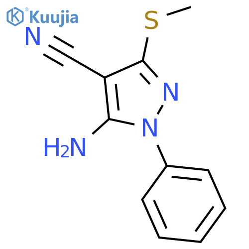 5-Amino-3-(methylthio)-1-phenyl-1H-pyrazole-4-carbonitrile structure