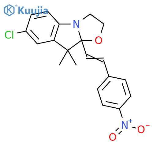 Oxazolo[3,2-a]indole, 7-chloro-2,3,9,9a-tetrahydro-9,9-dimethyl-9a-[2-(4-nitrophenyl)ethenyl]- structure
